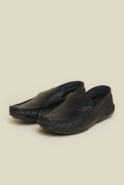 Mochi Black Leather Moccasins Mochi Black Leather Moccasins
