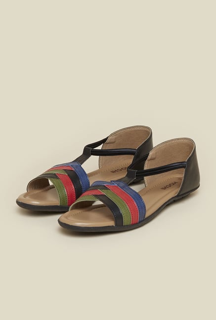 Mochi Black Huarache Flat Sandals Mochi Black Huarache Flat Sandals