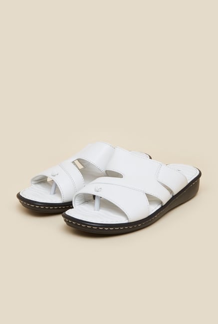 Mochi White Leather Casual Sandals Mochi White Leather Casual Sandals