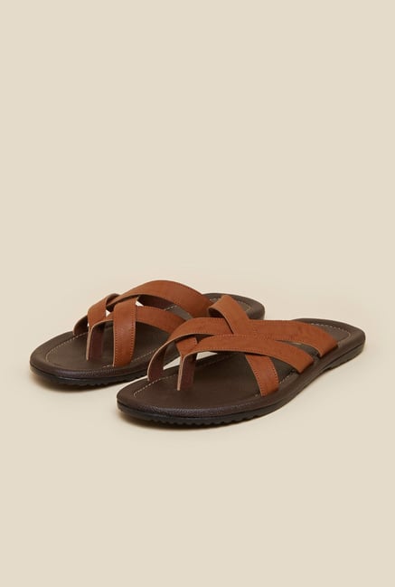Mochi Tan Cross Strap Casual Sandals Mochi Tan Cross Strap Casual Sandals