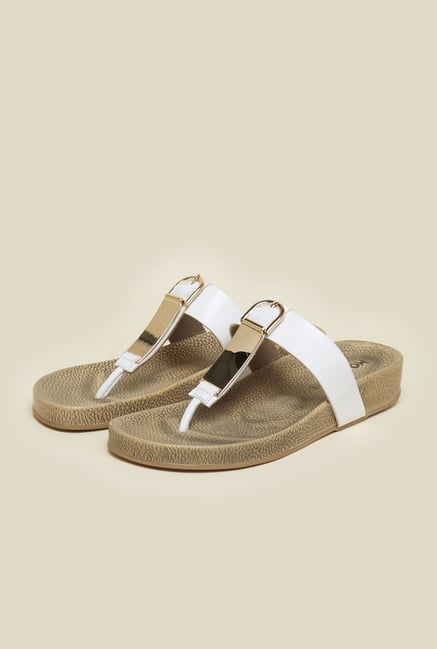Mochi White Flat Thong Sandals Mochi White Flat Thong Sandals