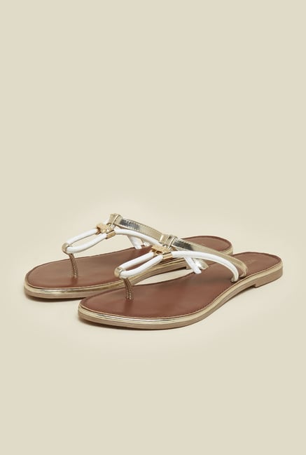 Mochi White T-Strap Sandals Mochi White T-Strap Sandals
