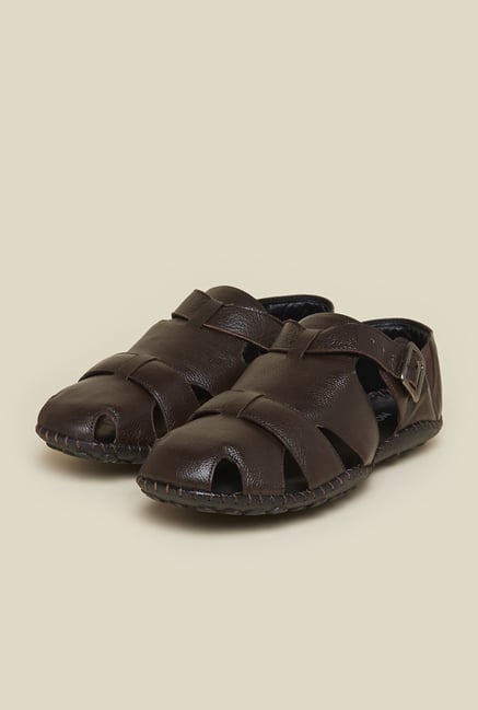 Mochi Brown Leather Fisherman Sandals Mochi Brown Leather Fisherman Sandals