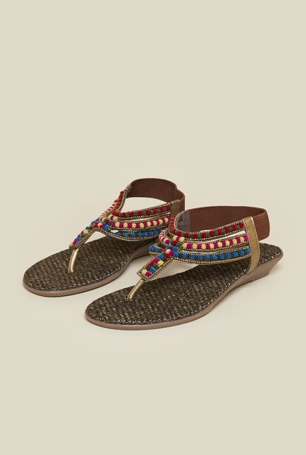 Mochi Antique Gold Back Strap Sandals Mochi Antique Gold Back Strap Sandals