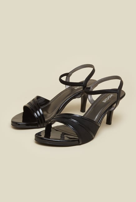 Mochi Black Ankle Strap Stilettos Mochi Black Ankle Strap Stilettos
