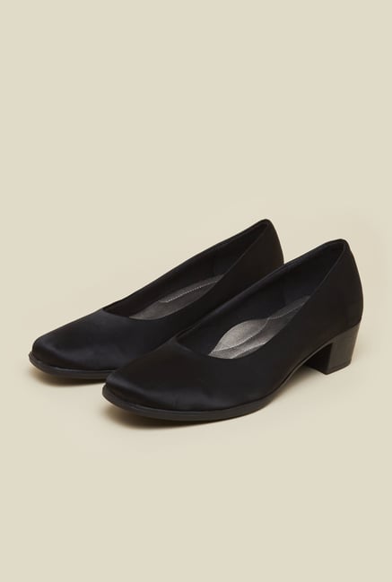 Mochi Black Block Heel Formal Shoes Mochi Black Block Heel Formal Shoes