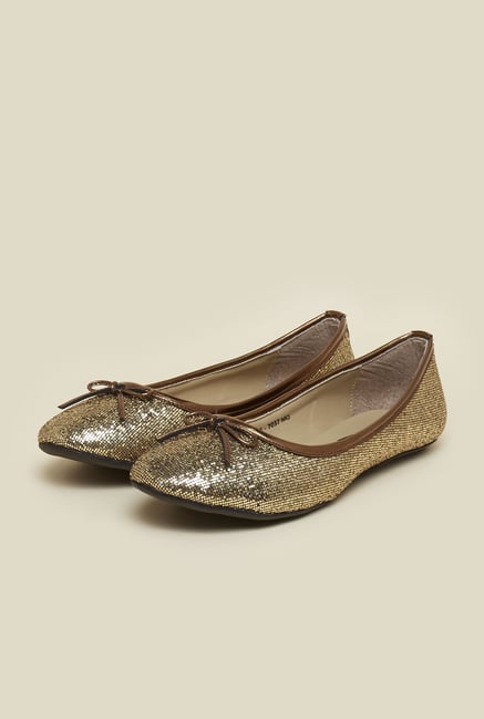 Mochi Antique Gold Ballet Flat Shoes Mochi Antique Gold Ballet Flat Shoes