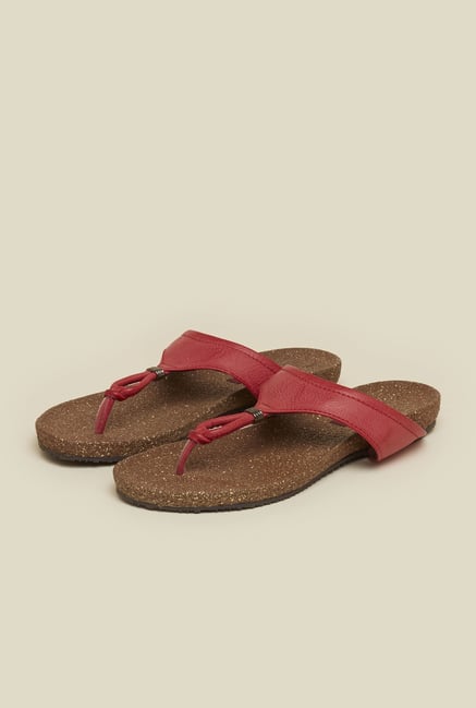 Mochi Maroon Flat Sandals Mochi Maroon Flat Sandals