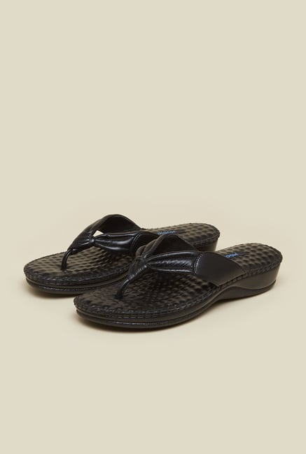 Mochi Black Leather Flat Sandals Mochi Black Leather Flat Sandals