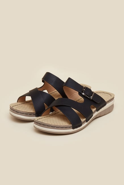 Mochi Black Casual Sandals Mochi Black Casual Sandals