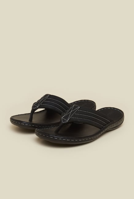 Mochi Black Leather Thong Sandals Mochi Black Leather Thong Sandals