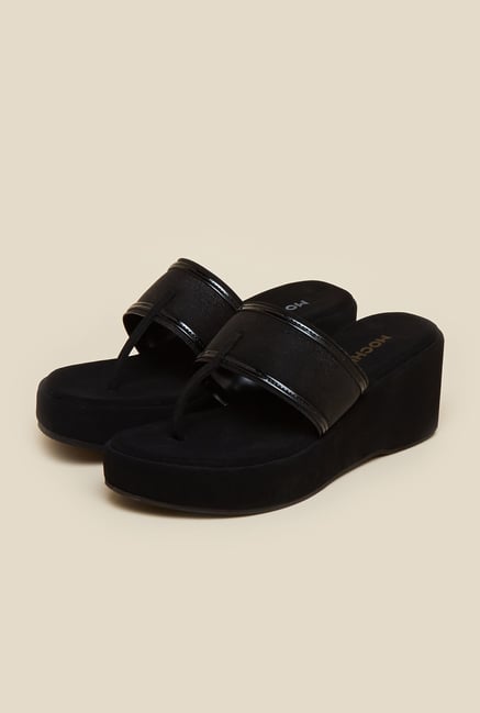 Mochi Black Glitter Wedges Mochi Black Glitter Wedges