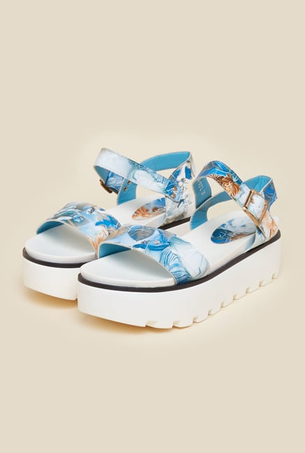 Mochi Blue Platform Heel Sandals Mochi Blue Platform Heel Sandals