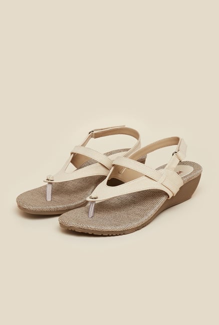Mochi Beige Wedge Heel Sandals Mochi Beige Wedge Heel Sandals