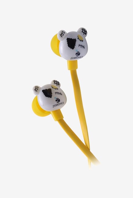 Zebronics Funky Bear In The Ear Headphones Yellow Zebronics Funky Bear In The Ear Headphones Yellow