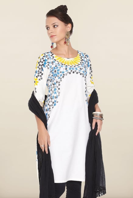 W Off White Printed Kurta W Off White Printed Kurta