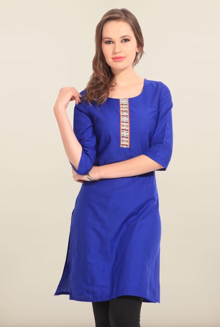 W Blue Solid Kurta W Blue Solid Kurta