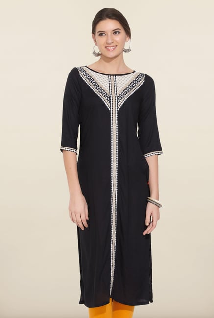W Black Solid Kurta W Black Solid Kurta