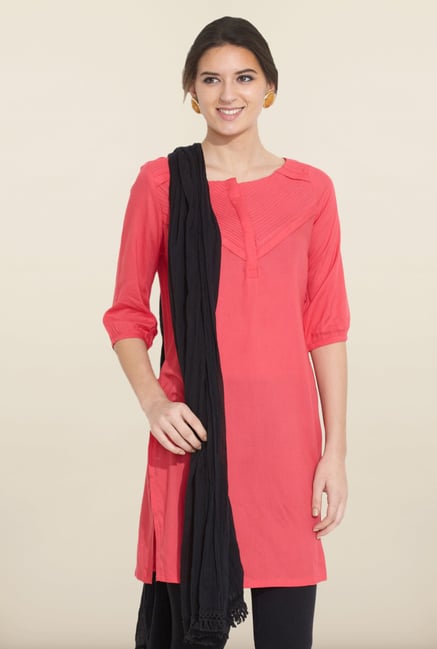 W Pink Solid Kurta W Pink Solid Kurta