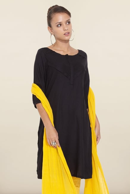 W Black Solid Kurta W Black Solid Kurta