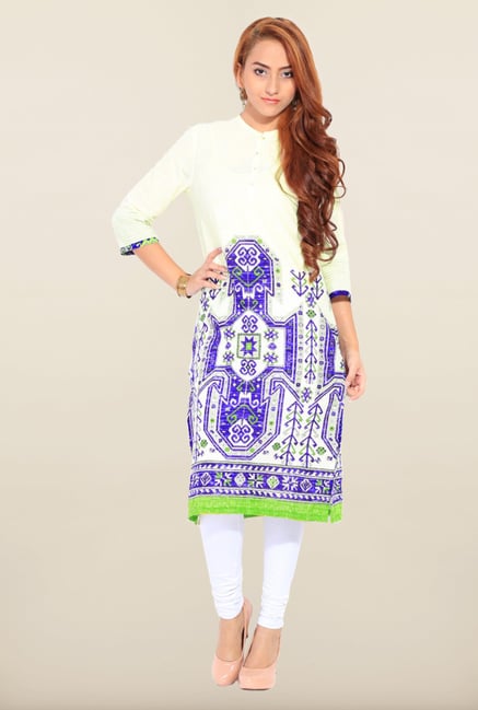 W Off White & Blue Kurta W Off White & Blue Kurta
