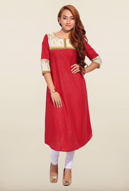 W Red Cotton Kurta W Red Cotton Kurta