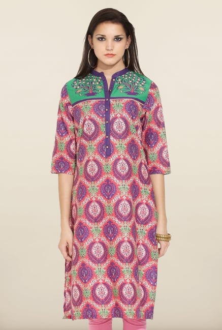 W Pink Printed Kurta W Pink Printed Kurta