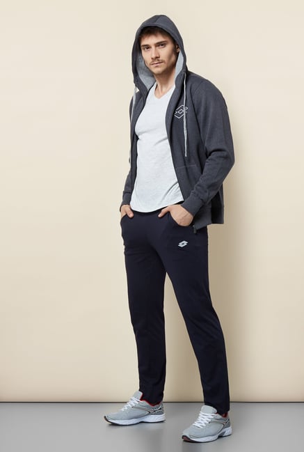 Lotto Dark Grey Solid Hoodie Lotto Dark Grey Solid Hoodie