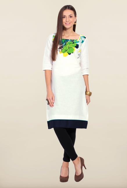 W Off White Solid Kurta W Off White Solid Kurta