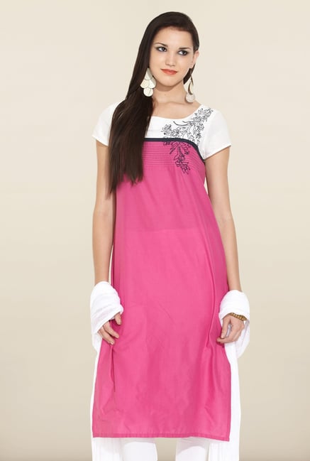 W Pink Solid Cotton Kurta W Pink Solid Cotton Kurta
