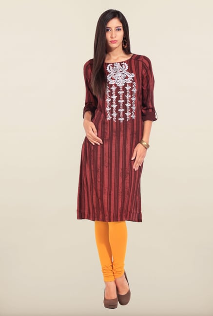W Brown Printed Kurta W Brown Printed Kurta