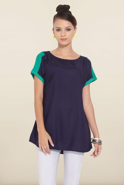 W Navy Solid Tunic W Navy Solid Tunic
