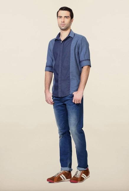 Van Heusen Blue Cotton Shirt Van Heusen Blue Cotton Shirt