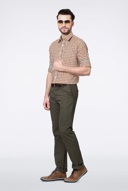 Allen Solly Brown Checks Casual Shirt Allen Solly Brown Checks Casual Shirt