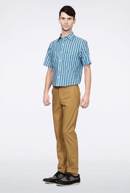 Allen Solly Khaki Solid Casual Trouser Allen Solly Khaki Solid Casual Trouser
