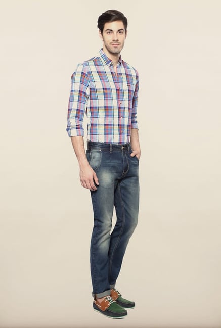 Peter England Blue Solid Jeans Peter England Blue Solid Jeans