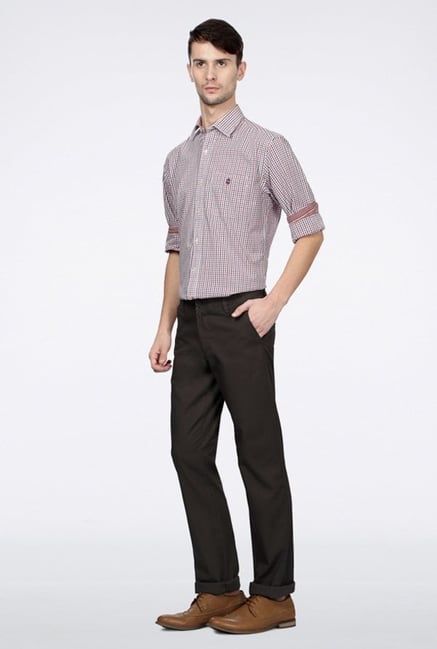 Allen Solly Brown Solid Casual Trouser Allen Solly Brown Solid Casual Trouser