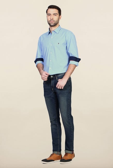 Allen Solly Blue Solid Jeans Allen Solly Blue Solid Jeans