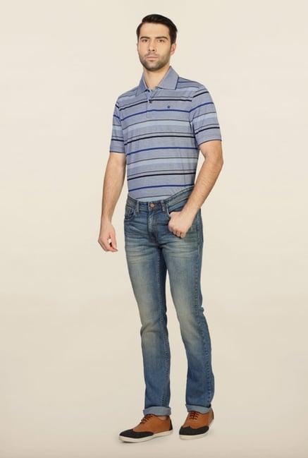 Van Heusen Blue Distressed Slim Fit Jeans Van Heusen Blue Distressed Slim Fit Jeans
