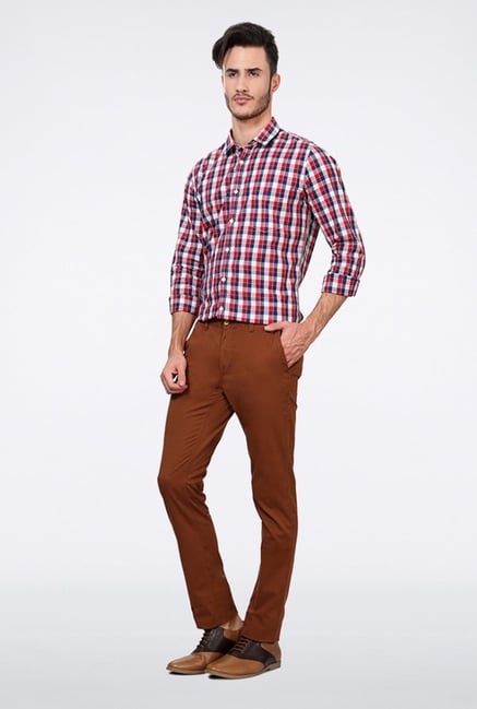 Allen Solly Brown Solid Casual Trouser Allen Solly Brown Solid Casual Trouser