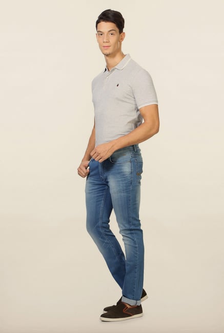 Van Heusen Blue Solid Cotton Jeans Van Heusen Blue Solid Cotton Jeans
