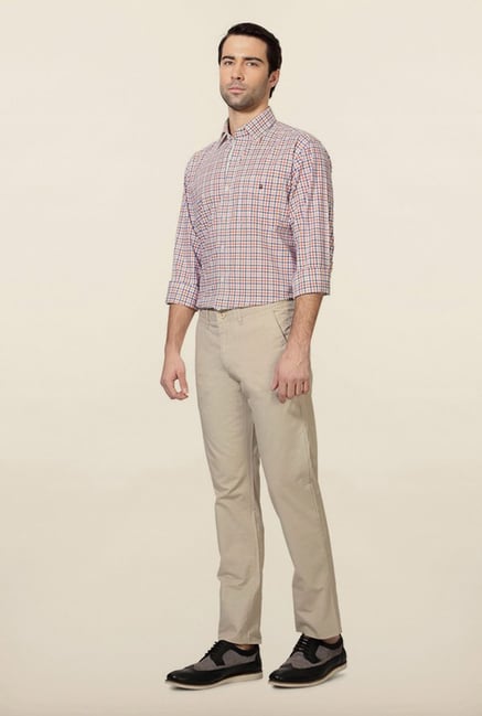Van Heusen Beige Solid Chinos Van Heusen Beige Solid Chinos