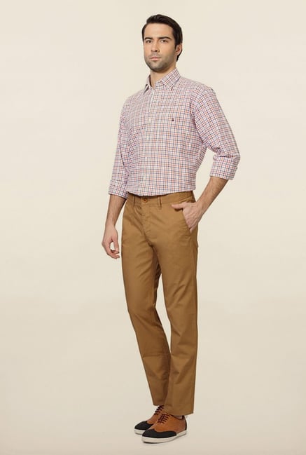 Van Heusen Khaki Solid Chinos Van Heusen Khaki Solid Chinos
