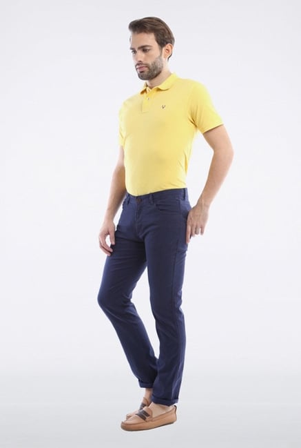 Allen Solly Blue Solid Casual Trouser Allen Solly Blue Solid Casual Trouser