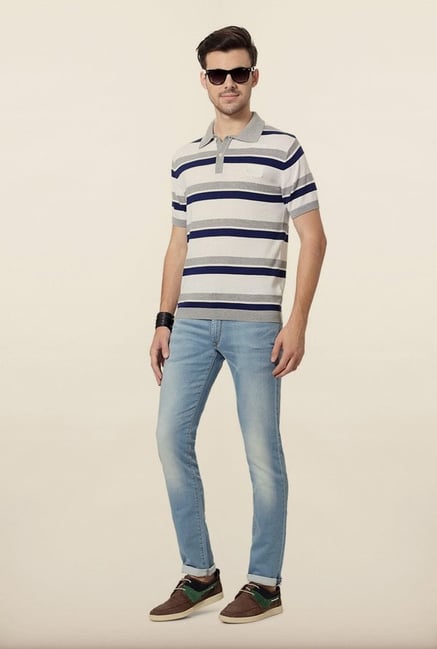 Allen Solly White & Grey Polo T shirt Allen Solly White & Grey Polo T shirt