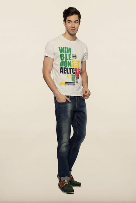 Allen Solly White Wimbledon T shirt Allen Solly White Wimbledon T shirt