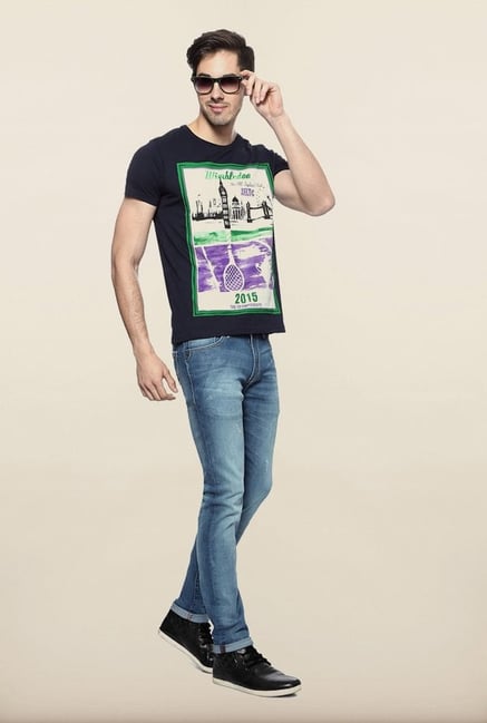 Allen Solly Navy Graphic T shirt Allen Solly Navy Graphic T shirt