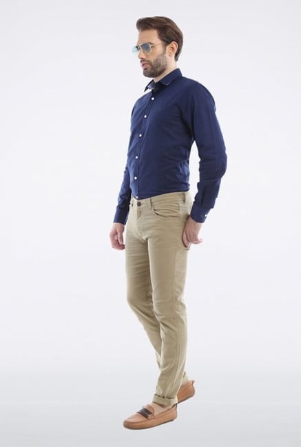 Allen Solly Beige Solid Casual Trouser Allen Solly Beige Solid Casual Trouser