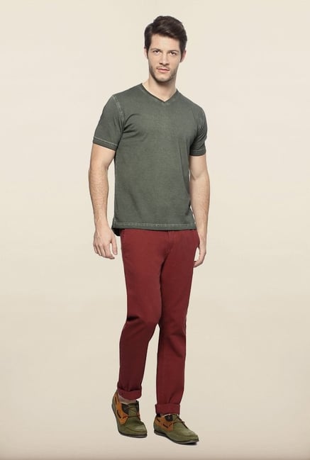 Peter England Grey Solid T shirt Peter England Grey Solid T shirt