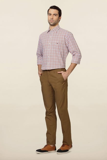 Van Heusen Khaki Solid Slim Fit Chinos Van Heusen Khaki Solid Slim Fit Chinos